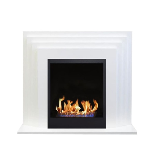 Биокамин в портале "Русский огонь" Амстердам с декоративным стеклом (стемалитом)