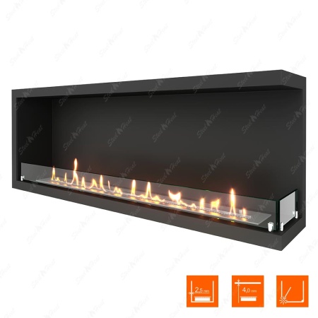 Биокамин угловой SteelHeat Leader 1300 правый стекло по цене 51 381 руб.