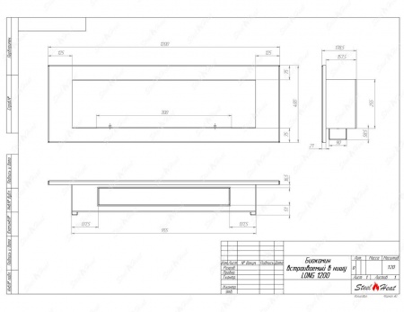 Биокамин SteelHeat LONG-V 1200 по цене 41 200 руб.