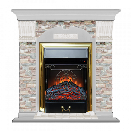 Арочный Грот цветной (беленый дуб)+Majestic Brass