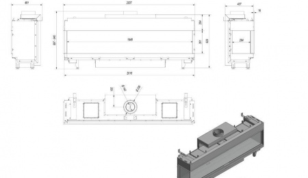 Газовая топка Kratki LEO/L/200/LPG (баллонный газ)
