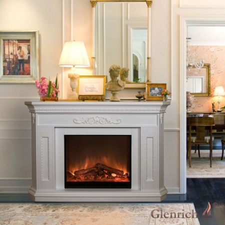 Электрокамин «Каролина Delux» белый